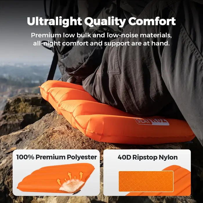FLEXTAIL ZERO SEAT - Coussin de voyage gonflable ultraléger avec une valeur R de 2,8, coussin de siè
