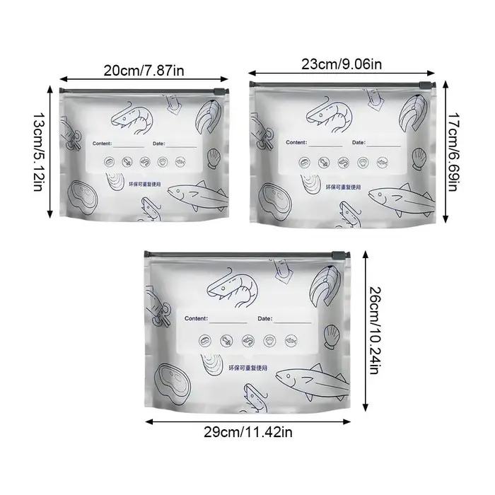 10/30 pièces/sac grande capacité feuille d'aluminium sac alimentaire étanche congélateur sûr cuisine sac frais conservation réutilisable sac à fermeture éclair
