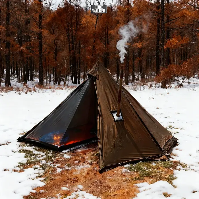2 personnes hiver pyramide tente chaude ignifuge grande Camping en plein air
