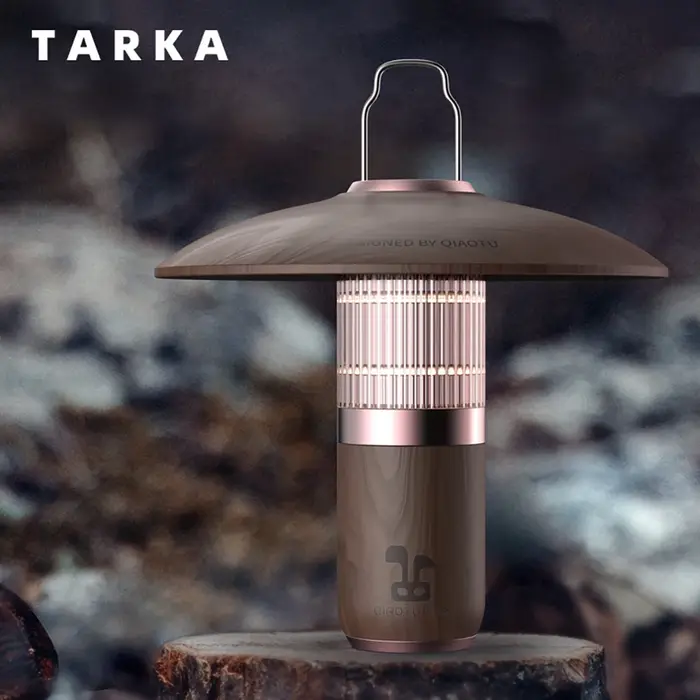TARKA Camping lanterne lampe en noyer multifonctionnel lumière LED extérieur rétro exquis suspendu atmosphère lumière Camping fournitures