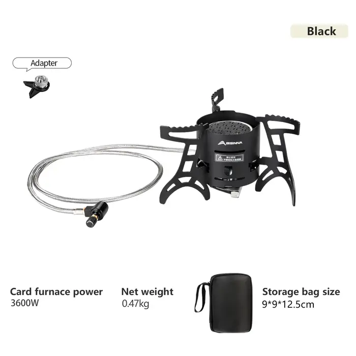 BISINNA Camping brûleur infrarouge extérieur Mini poêle 3600W haute puissance ultraléger pliant