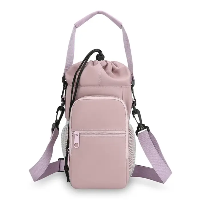 Sac de bouteille d'eau Portable universel, mains libres, avec poche pour téléphone, tasse isolée, housse de protection, sangle réglable, léger