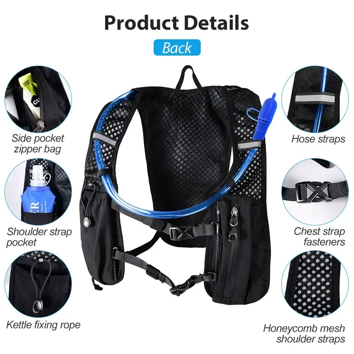 NEWBOLER – sac à dos de course sur sentier, gilet d'hydratation Ultra léger, Pack fonctionnel respirant pour Marathon, cyclisme, randonnée