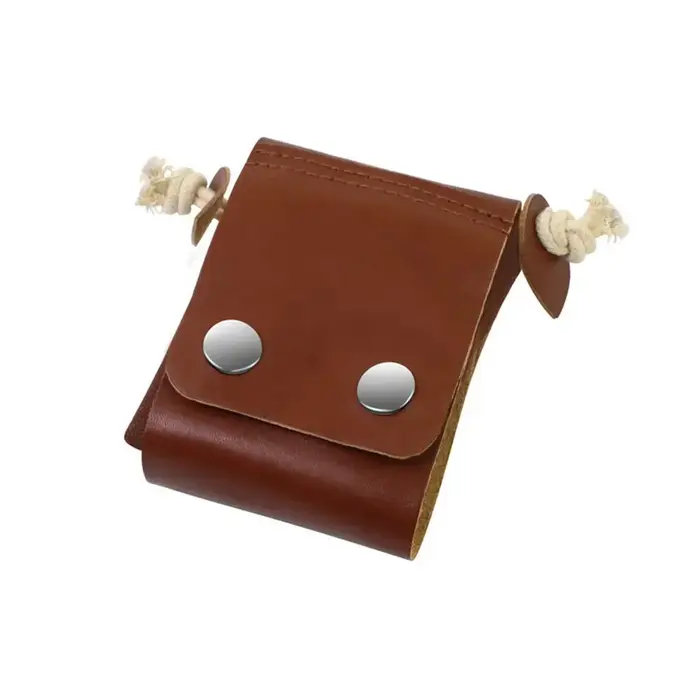 Sac de recherche de nourriture Portable en plein air, pochette de cueillette de fruits pliable, rangement de baies Puch, sac en toile de brousse en cuir, randonnée Camping 1 pièce