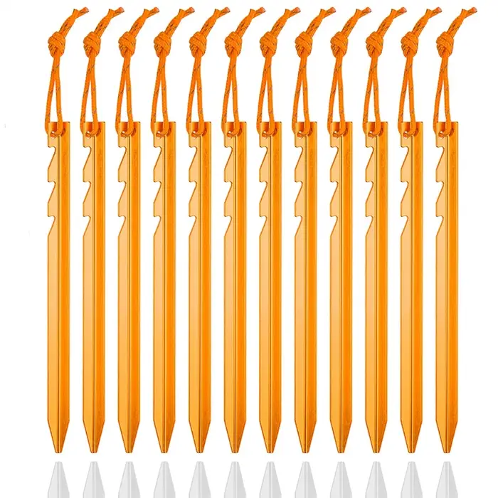 Piquets de tente en alliage d'aluminium de 18cm, 12 pièces/lot, piquets robustes pour voyage en plei