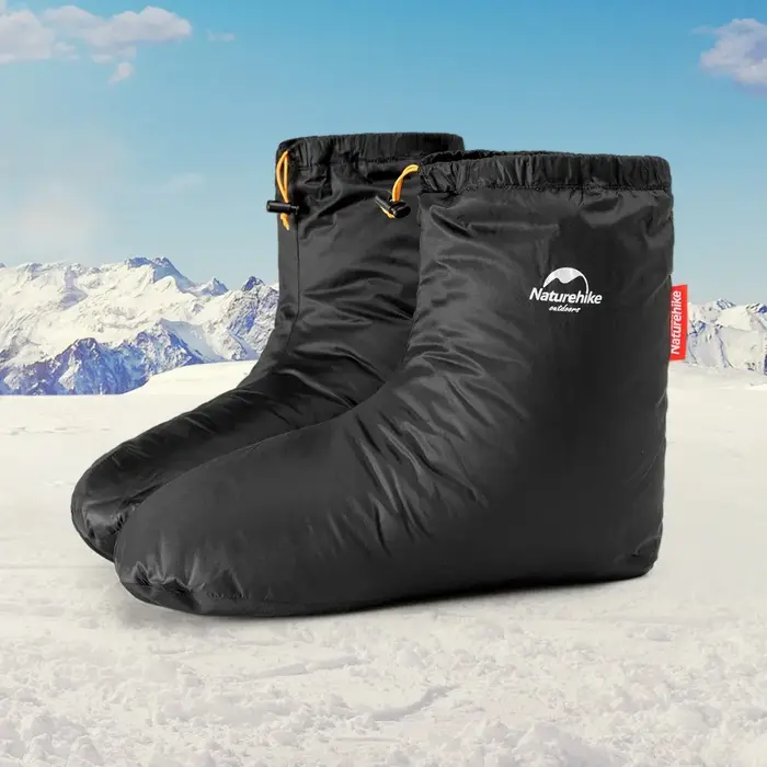 Naturehike – chaussettes en duvet d'oie, accessoires pour sac de couchage, pantoufles de Camping en plein air, chaussettes souples unisexes, résistantes à l'eau chaude, légères