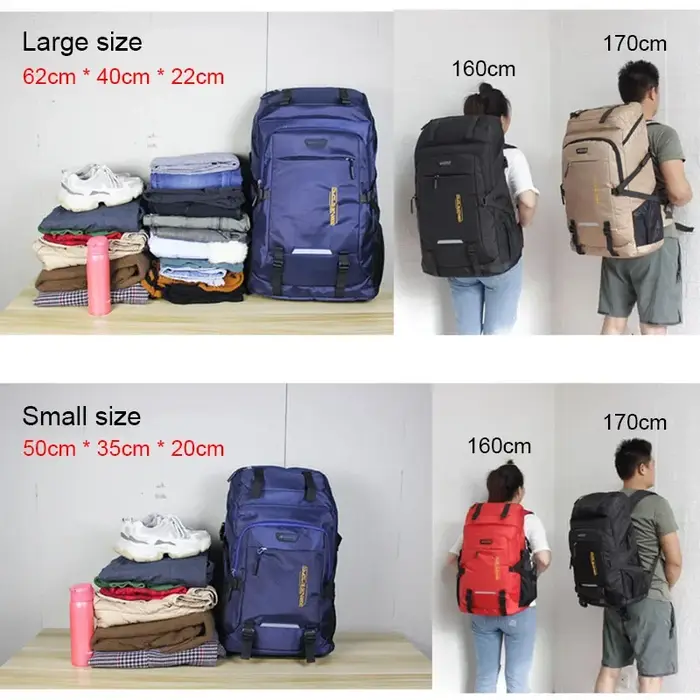 50L/80L sac à dos de voyage de grande capacité hommes femmes sac de bagages classique Sports de plein air sac en Nylon escalade Camping randonnée sacs à dos