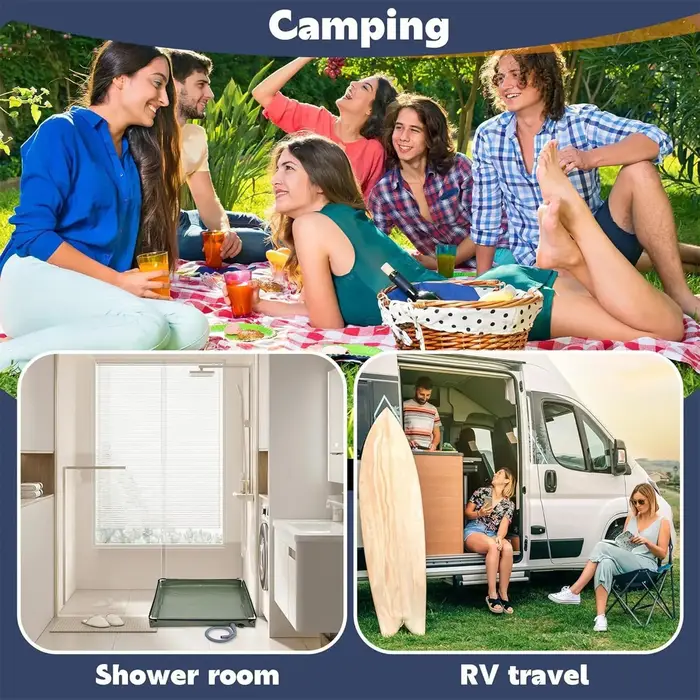 Base de douche de camping pliable pour extérieur