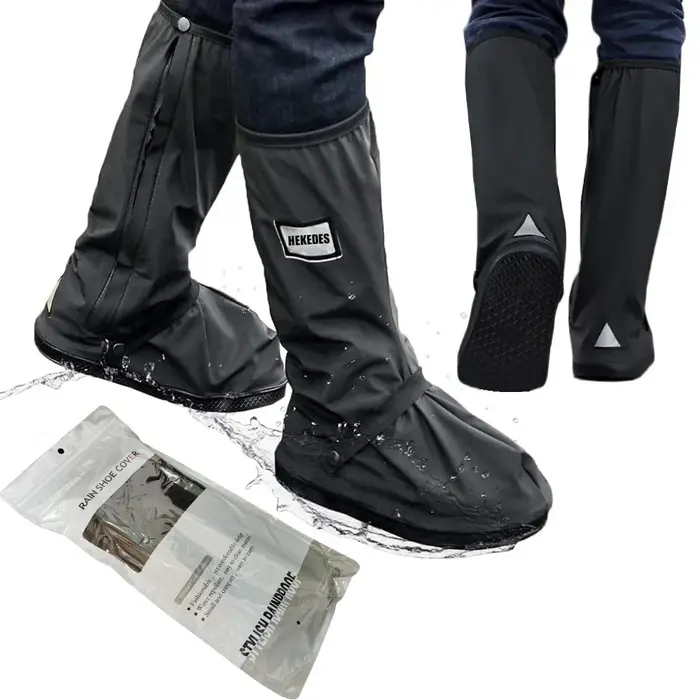 Couvre-chaussures imperméables réutilisables avec réflecteur pour la pluie