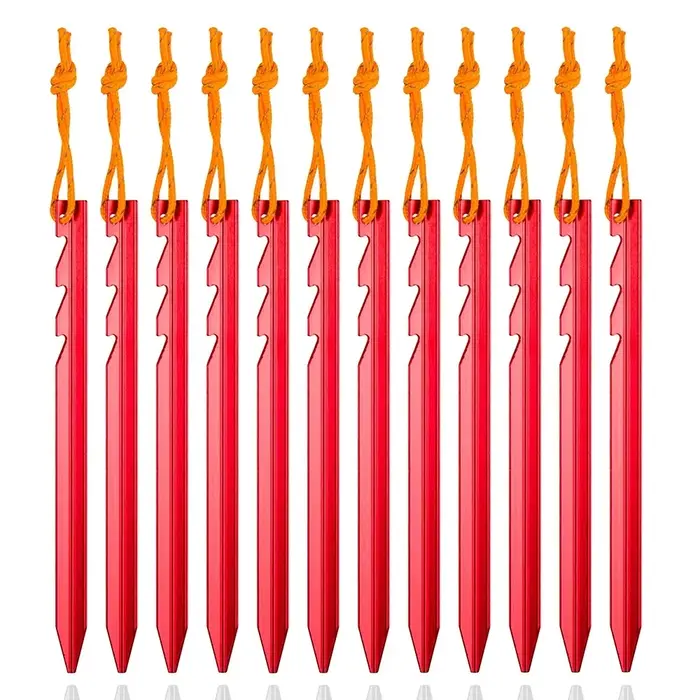 Lot de 12 piquets de tente en alliage d'aluminium