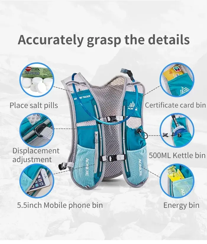 AONIJIE-Sac à dos d'hydratation pour la randonnée, le camping, la course, le marathon, les sports de