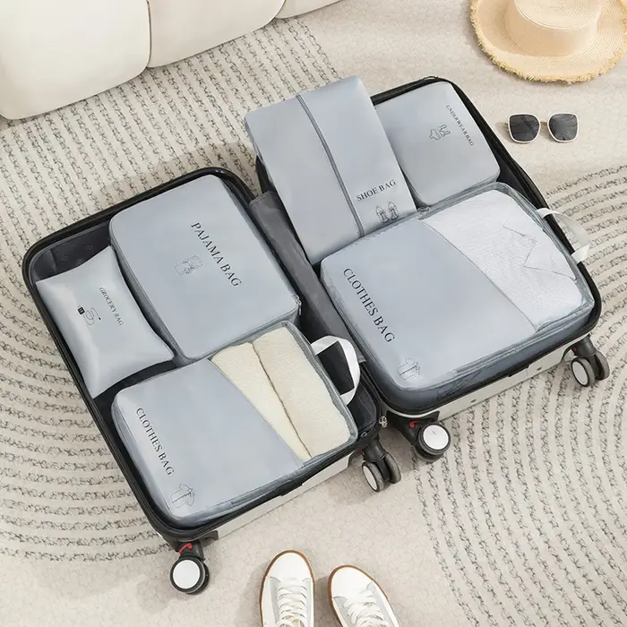 Lot de 6 sacs de compression de voyage, organiseurs de vêtements portables pour valise, étuis de ran