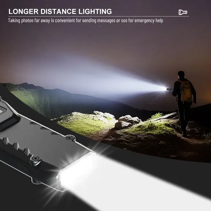 Asafee V007 lampe de poche tactique Portable 1200LM Ultra Double queue torche projecteur latéral Rechargeable