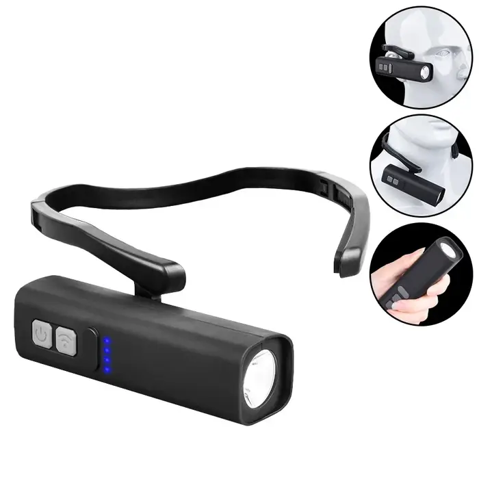 Lampe frontale de course avec pince d'oreille