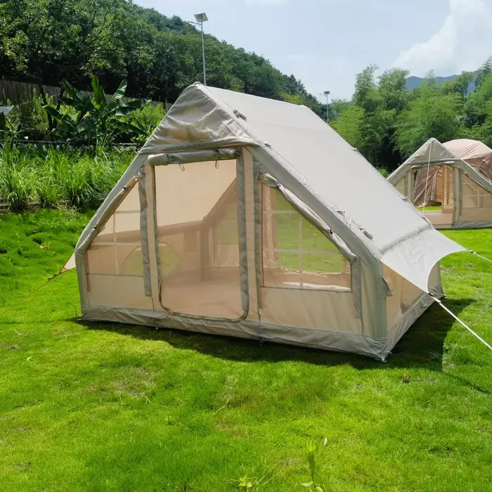 Tente de camping gonflable - Tente extérieure imperméable de haute qualité, résistante au vent, pour