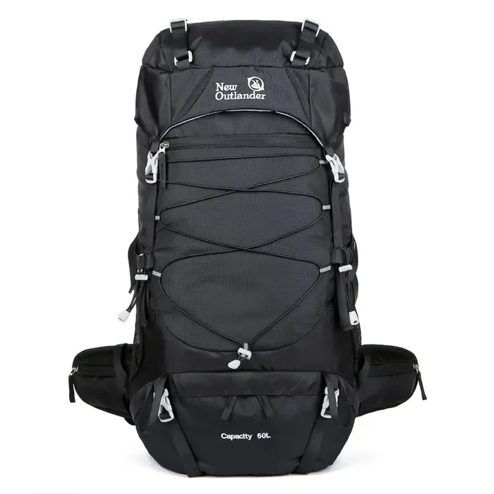 Sac à dos en nylon de grande capacité 50L pour voyage, camping, trekking et alpinismeSac à dos de ra