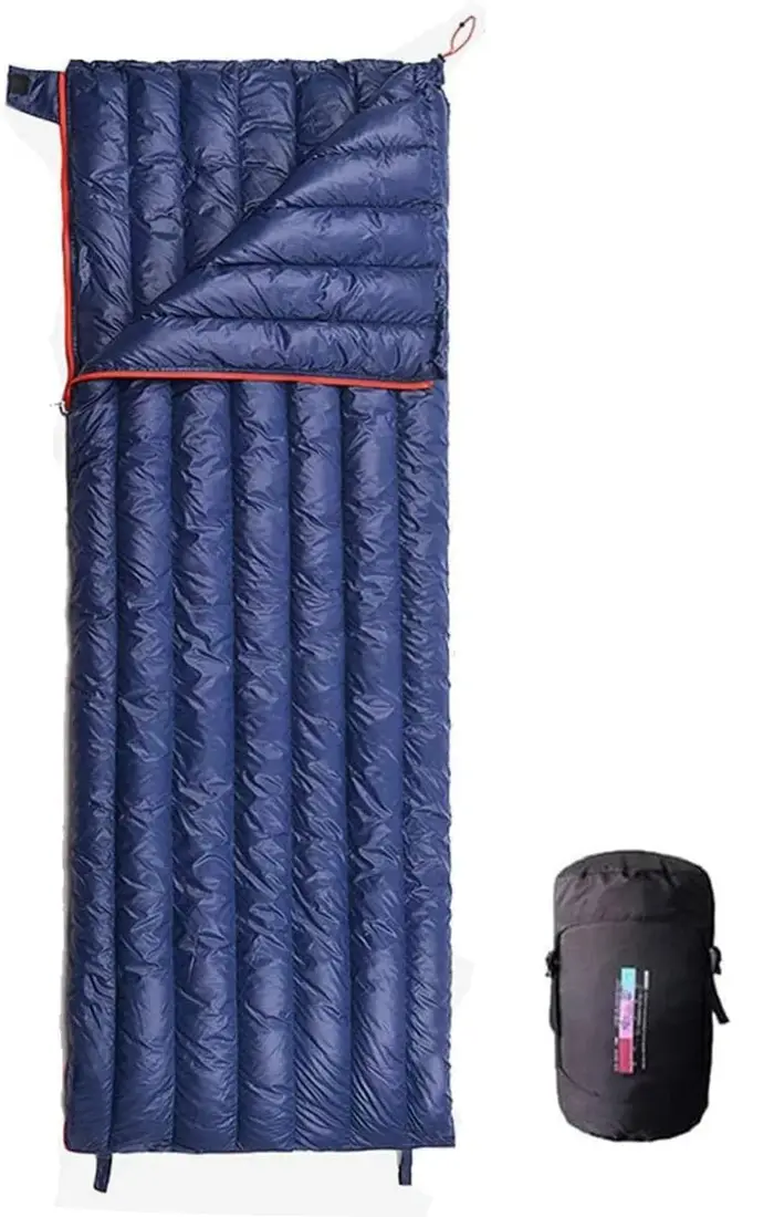 Camping en plein air, sac de couchage en duvet, ultraléger et chaud, remplissage 95% duvet d'oie bla