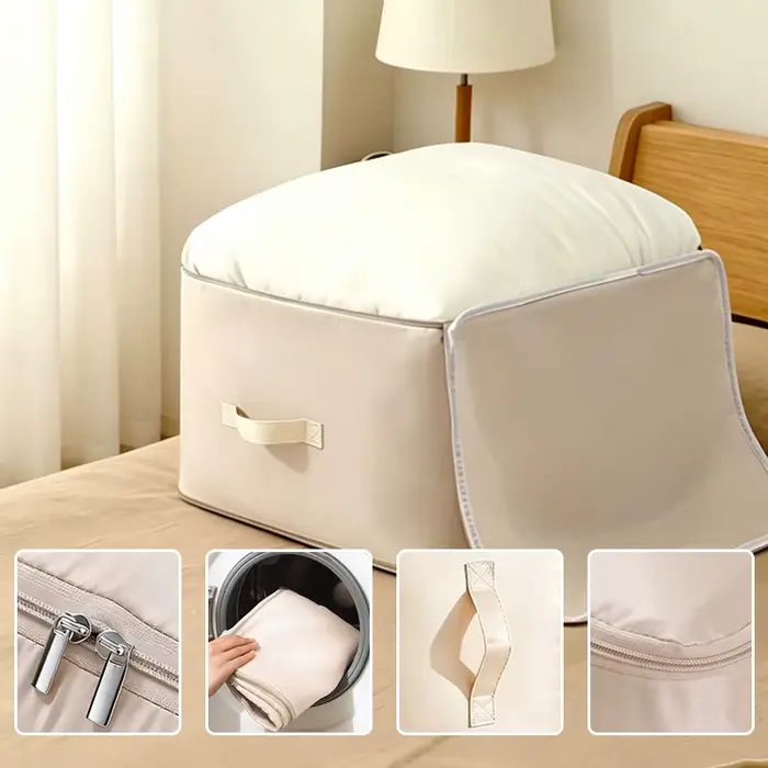 Grand sac de rangement auto-compressible pour couettes