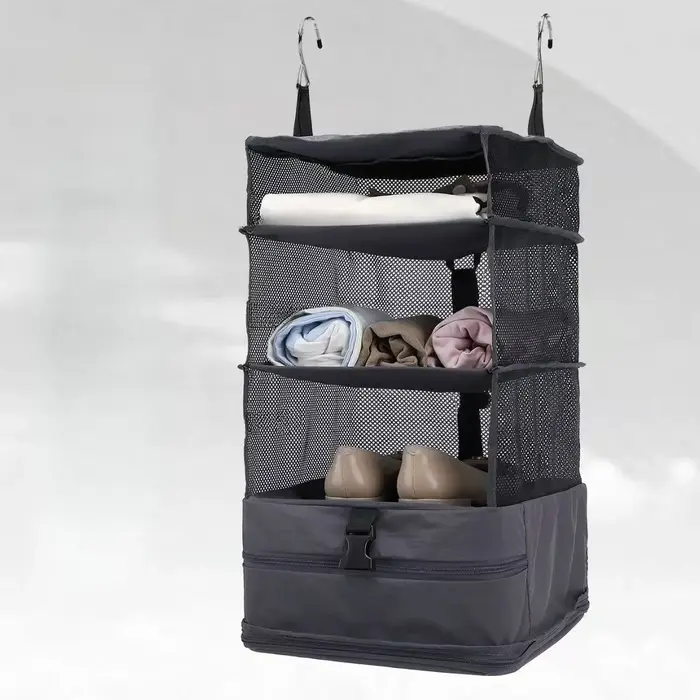 Sac de rangement de voyage multifonctionnel 4 en 1, conception suspendue pour garde-robe, organisate