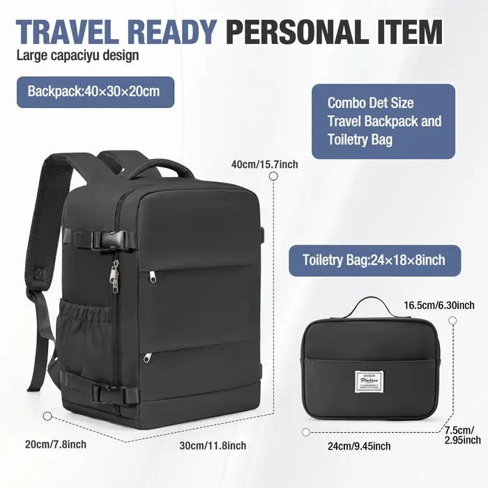 Sac à dos de voyage, sac à dos de cabine Ryanair 40x30x20 pour les courts trajets, sac pour ordinate