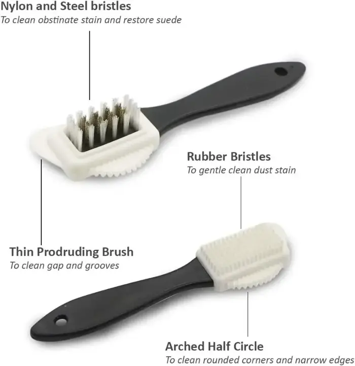 Brosse à chaussures de nettoyage à 3 côtés