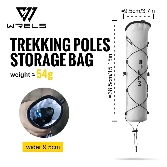 WRELS – sac de rangement pour poteaux de randonnée externe léger, poche en os de poisson, sac de Bug