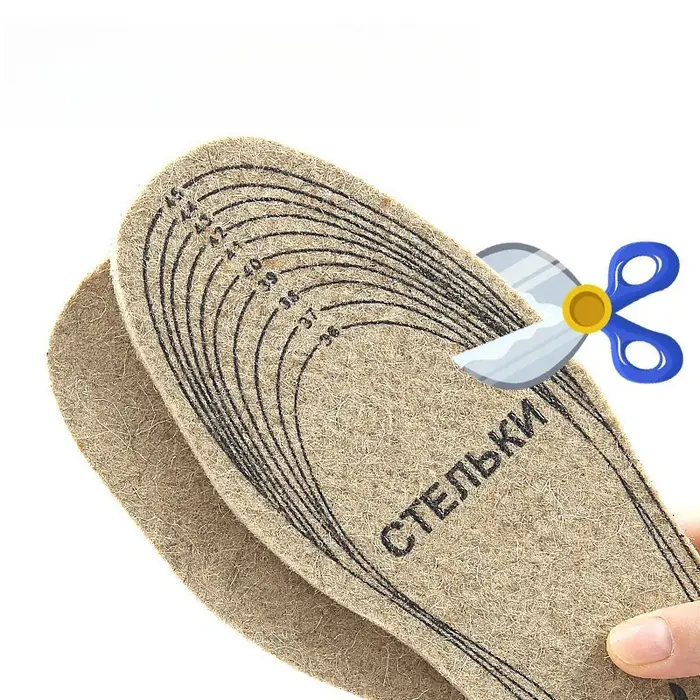 Semelles en feutre de laine pour chaussures Hommes Femmes