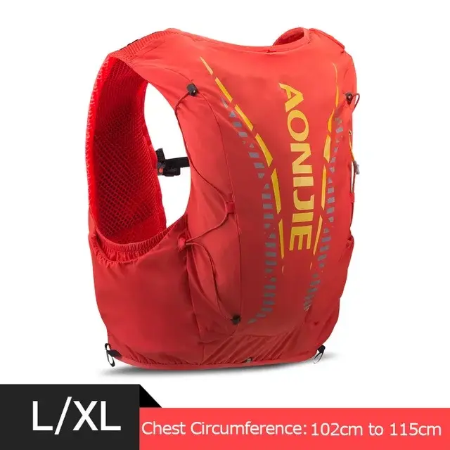 AONIJIE – sac à dos d'hydratation Orange 12l, sac de peau, gilet, flacon de vessie d'eau douce pour