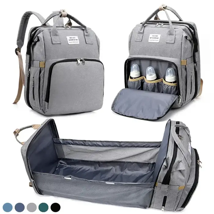 1PC nouveau sac de maman pour utilisation en extérieur lit pliant portable pour dormir mère et bébé sac à dos, sac à dos de grande capacité, sac de maman