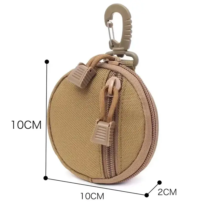 Pochette utilitaire modulaire pour l'extérieur | Petit sac rond compatible MOLLE | Pour la chasse et l'exploration