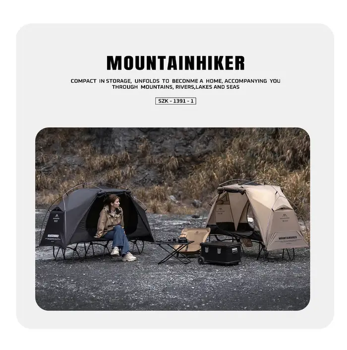 MOUNTAINHIKER Tente-lit de camping double couche pour 1 personne