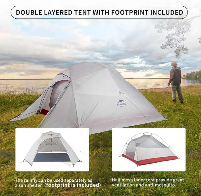 Naturehike – tente de Camping pour 1 à 3 personnes