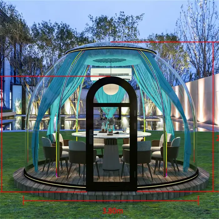 Tente transparente préfabriquée, dôme pour maison entière, hôtel de luxe