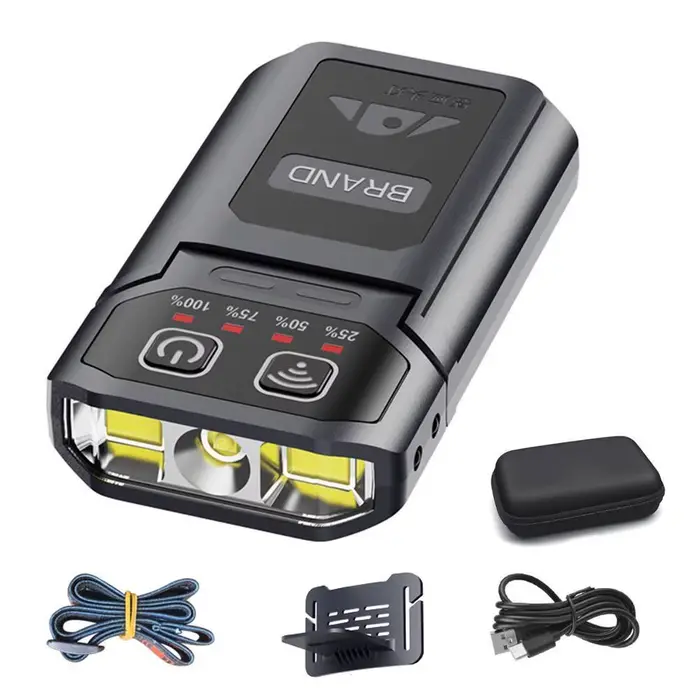 Lampe frontale LED à clipser sur casquette, lampe de poche pour la pêche, le camping, lampe recharge