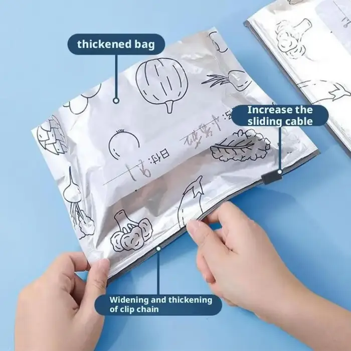 10/30 pièces/sac grande capacité feuille d'aluminium sac alimentaire étanche congélateur sûr cuisine sac frais conservation réutilisable sac à fermeture éclair
