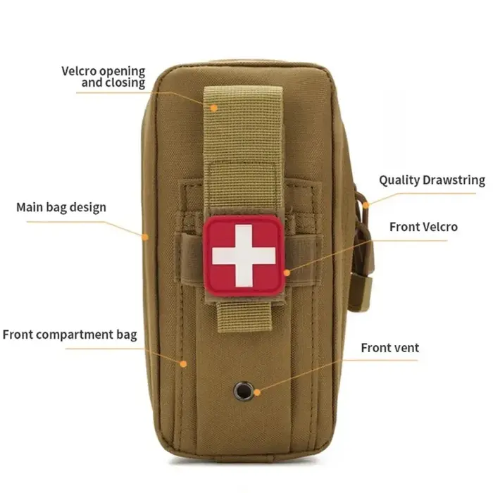 Trousse de premiers secours médicale EDC, sac médical tactique d'extérieur, garrot, ciseaux, sac de taille, sac de survie tactique