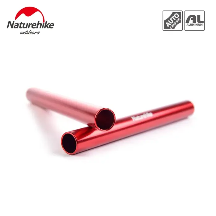 NatureHike 4 pièces Tube de réparation pour poteau de tente en alliage d'aluminium rouge, accessoires de camping en plein air, tube de réparation pour tige unique, adapté