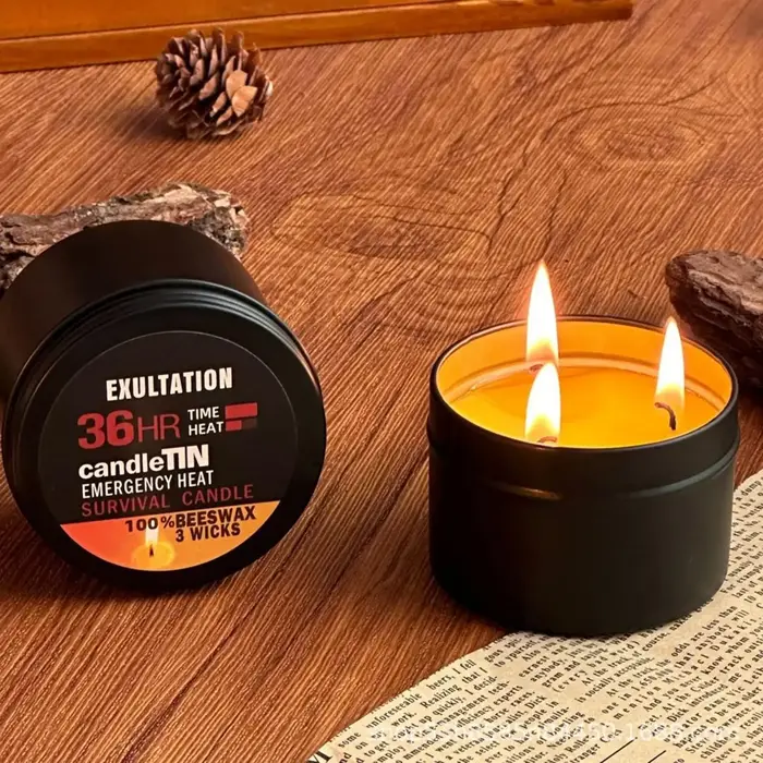Bougies à combustion longue bougie de Camping avec pot 36 heures lampe à 3 mèches