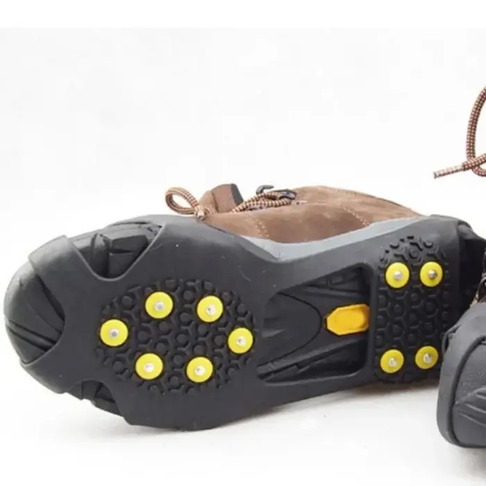 10 goujons anti-dérapant neige glace pince chaussure d'escalade pointes poignées Crampons couvre-chaussures