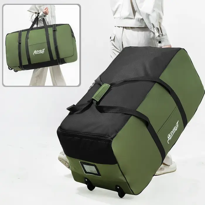 Boîte de rangement pour équipement de camping et de pique-nique en plein air, boîte de rangement pour fournitures de tente avec roues, sac de voyage surdimensionné de grande capacité