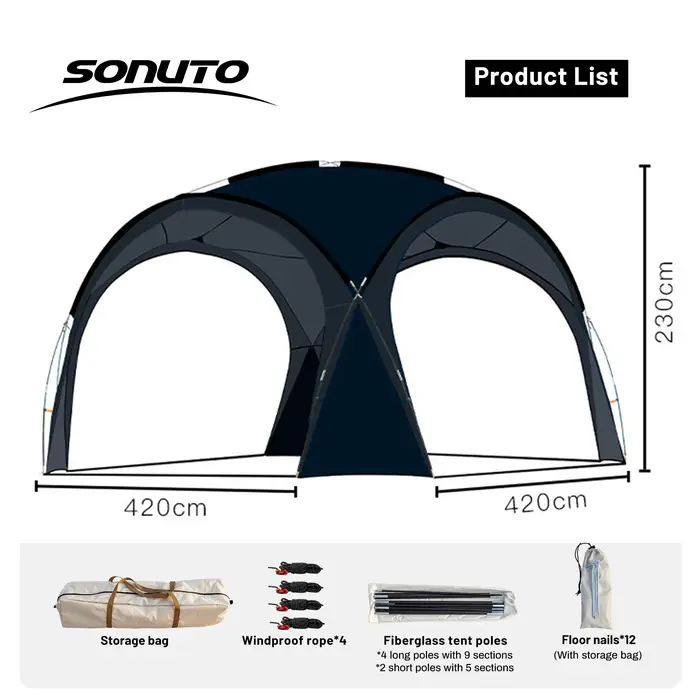 Sonuto dôme auvent grande tente extérieure Extra Large