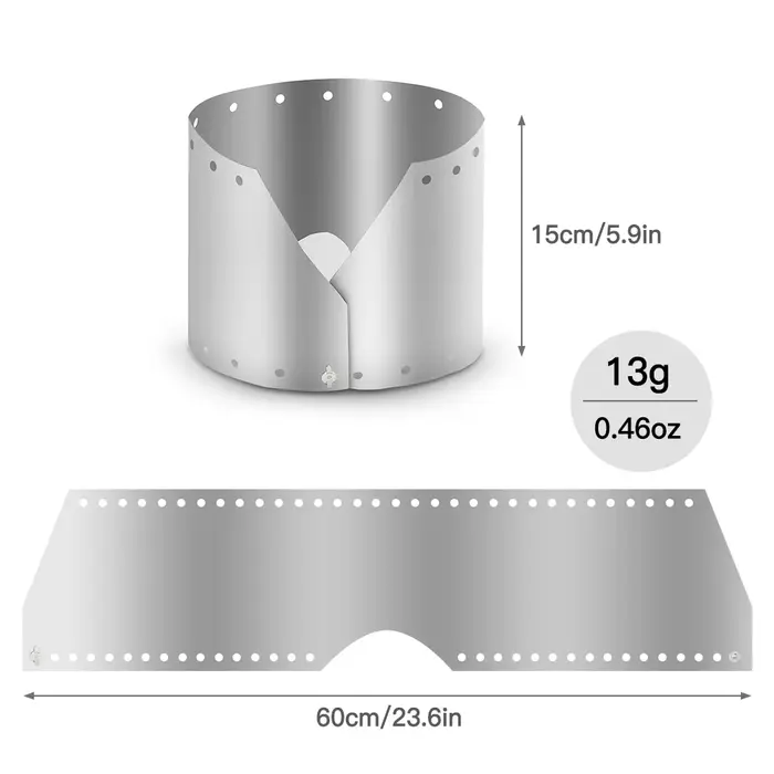 Cuisinière à gaz titane pare-vent écran Camping en plein air poêles pare-brise pliable