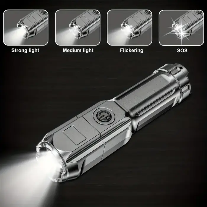 Puissante lampe de poche LED Rechargeable USB 18650 étanche Zoom pêche chasse Camping 100