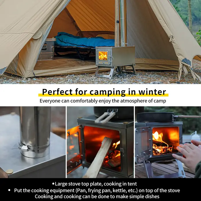 Poêle à bois pliant Durable Portable pliable