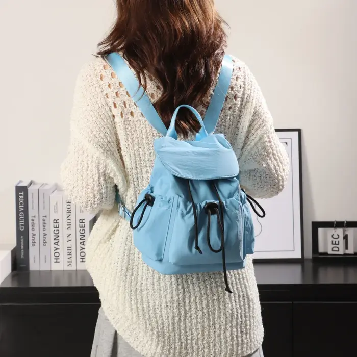Sac à dos en tissu Oxford avec cordon de serrage pour femmes