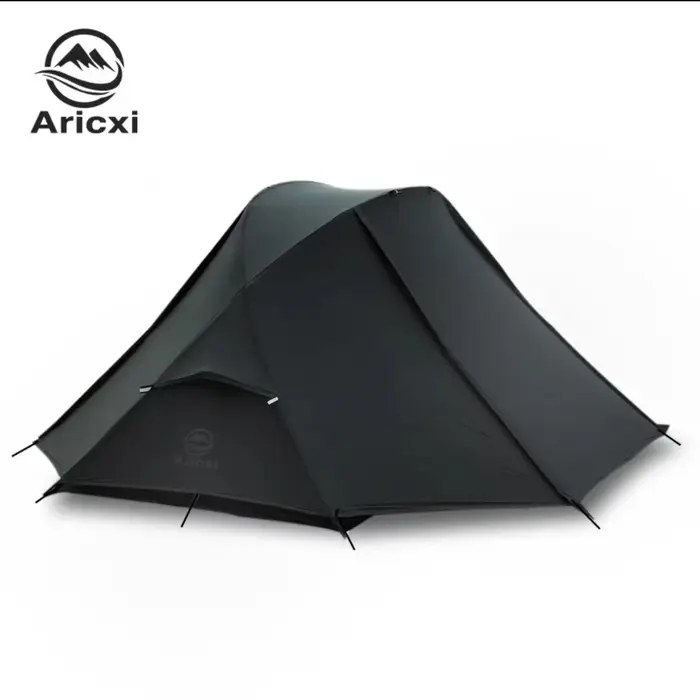 Tente de Camping professionnelle légère 15D, tente de Trekking de Camping noire pour 1 personne, tem