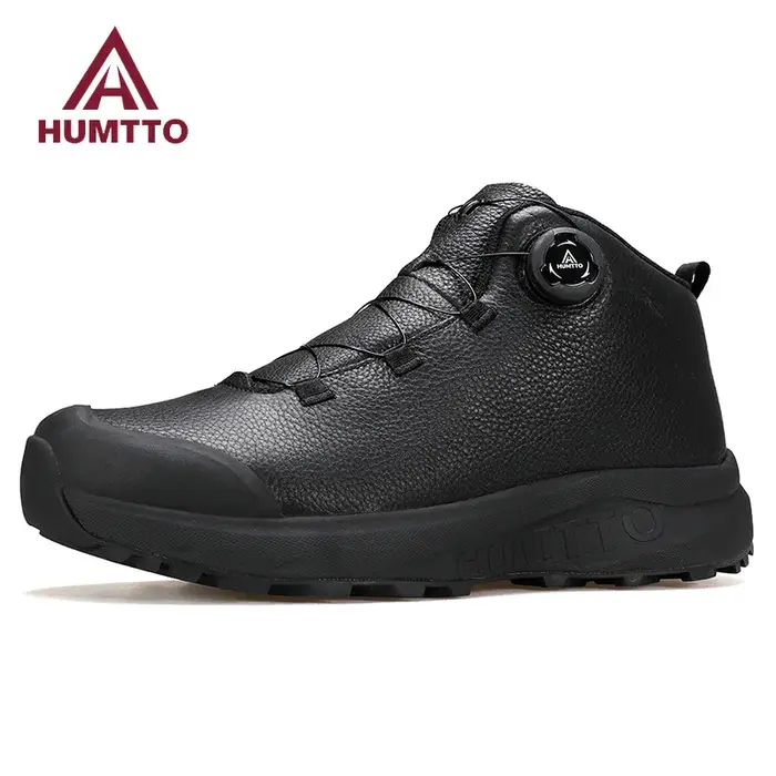 HUMTTO chaussures en cuir pour hommes hiver Camping en plein air hommes chaussures de sport respirant Trekking bottes homme antidérapant randonnée baskets