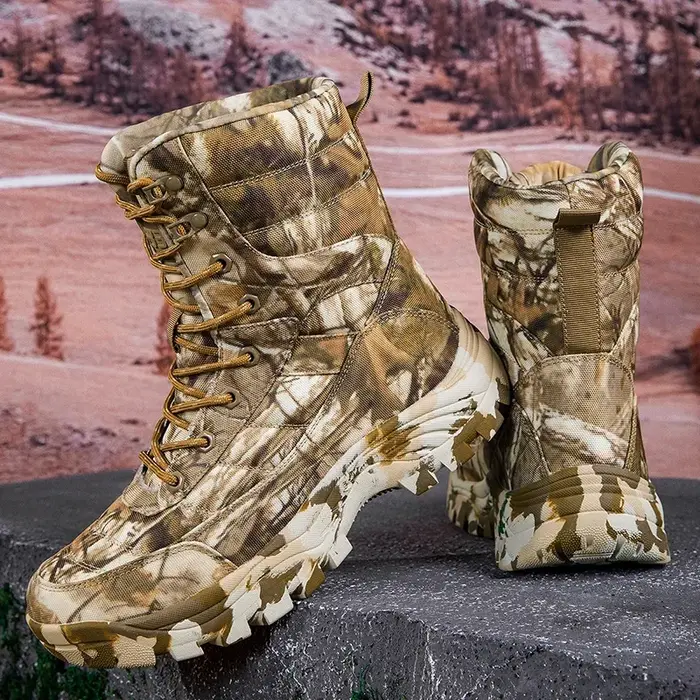 Nouveaux hommes bottes tactiques désert chasse randonnée chaussure à lacets en plein air cheville mâle étanche sécurité escalade chaussure formation armée botte