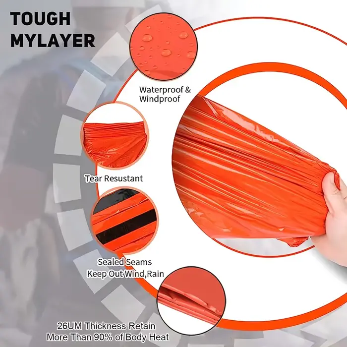 Sac de couchage de survie d'urgence Portable et étanche
