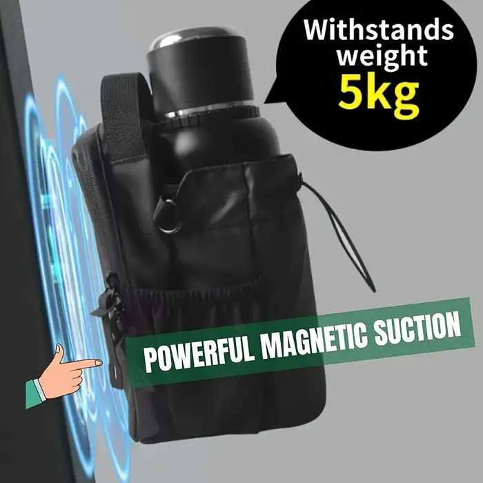 Sac de sport magnétique grande capacité avec poche pour téléphone, pochette portable pour bouteille d'eau, accessoires de gym, sac de sport